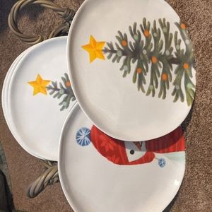 8 melamine Christmas Plates